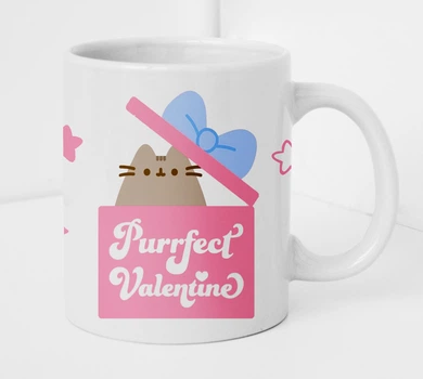 Чашка керамічна з друком Кіт Pusheen Пушин Подарунок 330 мл (колір білий)