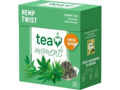 Чай пакетований зелений Tea Moments Hemp Twist 36г (1,8) 20 пакетиків