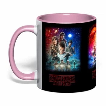 Чашка с печатью "Очень странные дела / Stranger Things" №9 (цвет розовый) (37879)