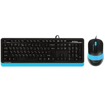Комплект клавіатури та миші A4Tech F1010 провідний USB Black-Blue (F1010 Blue)