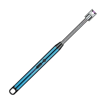 Запальничка побутова плазмова акумуляторна ELECTRIC ARC BBQ Lighter H02163 Type-C з гнучким довгим носиком синя