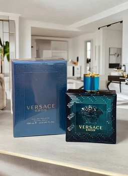 Versace Eros духи мужские, стойкий фужерно-древесный шлейф с мятой, зелёным яблоком, ванилью и кедром