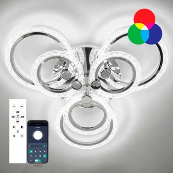 Світильник LED стельовий LUMINARIA LILY RGB 90W 7R CHROME/ICE (з пультом)
