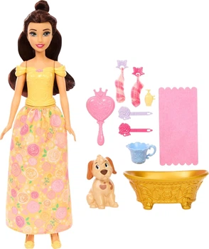 Лялька Mattel Disney Princess Belle, Beauty and the Beast, Белль з песиком, аксесуари, зміна кольору (JFC42)
