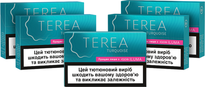 Мініблок стіків для нагрівання тютюну TEREA Turquoise 5 пачок (7622100546399_n)