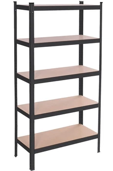 Regał metalowy Springos HA5261 z 5 półkami do garażu piwnicy Czarny 150 x 75 x 30 cm (5907719476308)