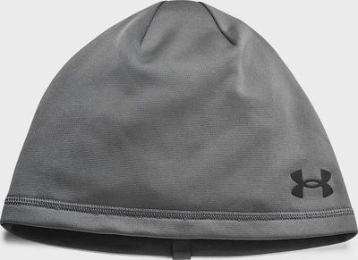 Шапка UA Storm Beanie серый мужская для спорта утепленная водонепроницаемая шапка для активного отдыха