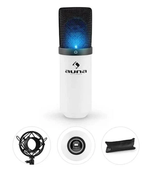 Конденсаторный микрофон Auna MIC-900WH-LED, USB (10030364)