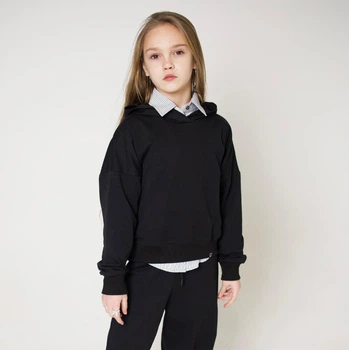 Худі трикотажне OVERSIZE SHORT, SmileTime чорне розмір 122 (SX29-13-1)
