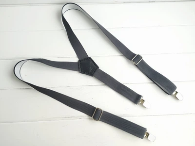 Подтяжки тонкие серые однотонные, Major Style