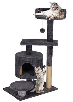 Drapak dla kota Springos PA1036 z zabawką 5-poziomowy 87 cm Grafitowy (5907719457581)