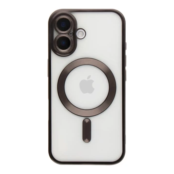 Чохол TPU Metallic Chrome Full Camera with Magsafe для iPhone 16 Chrome Black