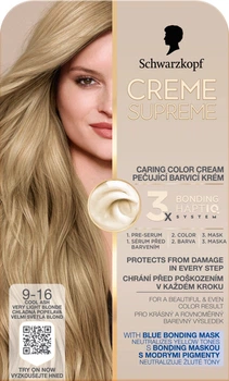 Farba do włosów Schwarzkopf Creme Supreme 9-16 Chłodny Popielaty Jasny Blond (9000101745306)