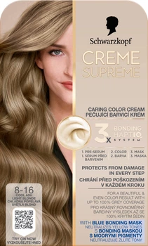 Farba do włosów Schwarzkopf Creme Supreme 8-16 Chłodny Popielaty Jasny Blond (9000101745580)
