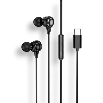 Наушники HOCO M116, вакуумные с микрофоном, ABS-пластик + TPE, Hi-Fi стерео, Type-C, 1.2 м, с пассивным шумоподавлением, черные