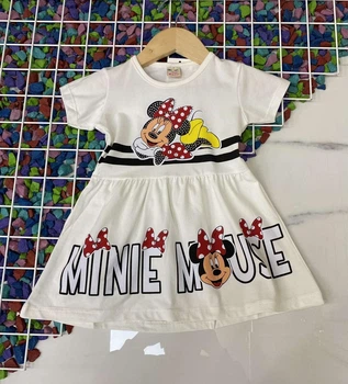 Платье (маломерное) с коротким рукавом "Minnie Mouse" Белое 104