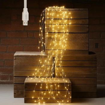 Гірлянда Конячий хвіст USB 2м 20 ниток 400 LED теплий білий (6598-10626)