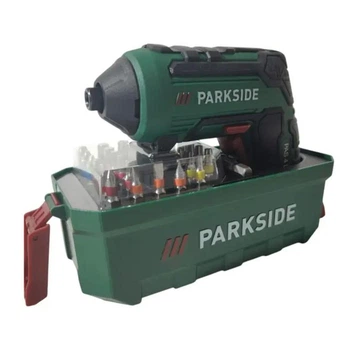 Аккумуляторная отвертка Parkside PAS 4 D7 кейс прозрачный (4V, 1500 mAh, 27 бит, USB-C, LED)