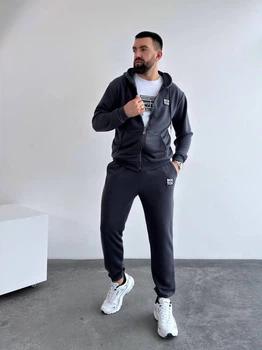 Чоловічий спортивний костюм (кофта+штани) Uaclothes M Графітовий (like36694-171201352)