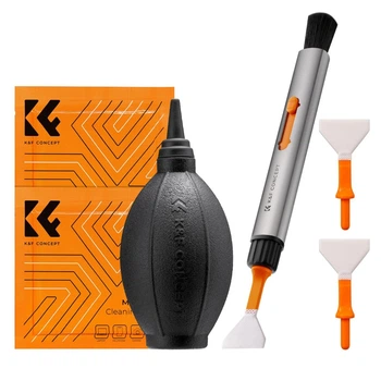 Набор для чистки оптики, камер K&F Concept 6-в-1 (воздушная груша, карбоновая ручка с 2 наконечниками 24мм, 2 салфетки) SKU.2011