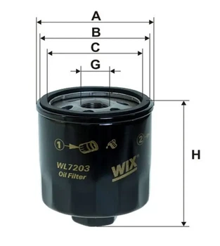 Фільтр масляний VW Caddy II/ Golf IV/V/Seat Leon 1.4/1.6i 96- WIX FILTERS WL7203