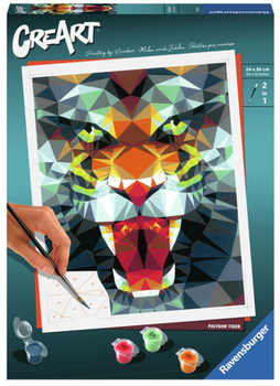 Картина за номерами Ravensburger CreArt Полігональний тигр (4005556235148)