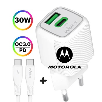 Быстрая зарядка для Motorola 30W комплект кабель и блок Type C для быстрой зарядки моторола