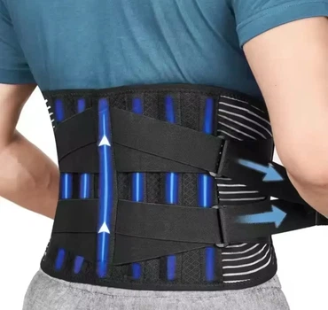 Эластичный пояс для спины с 6 опорами XL Черный