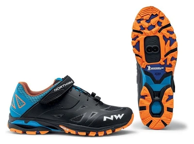 Туфлі велосипедні Northwave SPIDER 2 M 41 (8.5US) Black/blue/orange (80153009) O (264мм black, blue, orange)