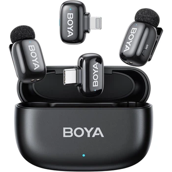 Микрофонная радиосистема Boya mini-12 USB-C/Lightning Black [153269]