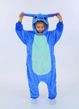 Піжама кігурумі Стіч для дівчат Kigurumi на блискавці синій для дітей і підлітків 130-140 см (2074K1153)