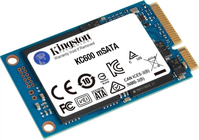 SSD Kingston KC600 256GB mSATA SATA3 внутренний для ноутбука и ПК чёрный