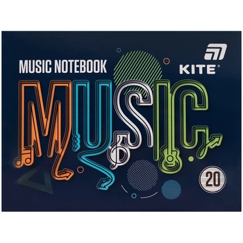 Нотная тетрадь KITE, А5, 20 листов, MUSIC, (K26-405)