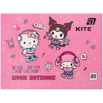 Нотний зошит KITE, А5, 20 аркушів (р), Hello Kitty, (HK26-405)