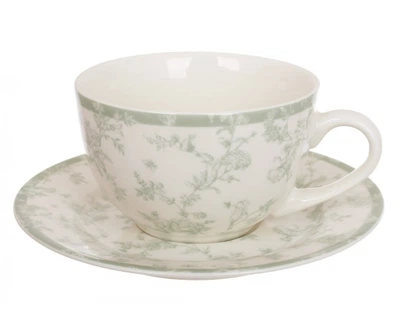 Чашка c блюдцем порцелянові 250мл Floral Green