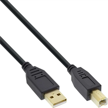 Кабель USB 2.0 A-B 10 м чёрный с позолоченными контактами для принтера