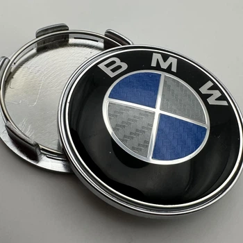 Колпачок на диски BMW ( БМВ ) 68 мм 62 мм заглушка в диск синий карбон