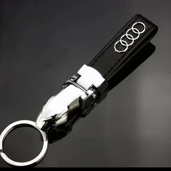 Брелок для ключів екошкіра чорна голова тигра Audi