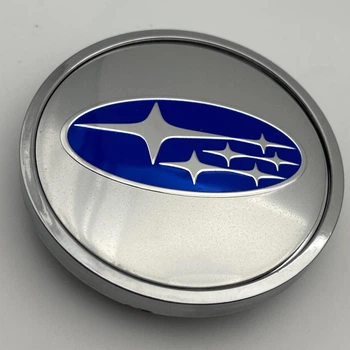Колпачок Subaru 63 мм 59 мм серебро синий знак заглушка в диск субару