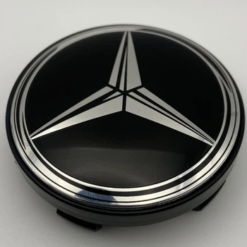 Колпачок для дисков Mercedes хром 68 мм 62 мм черные мерседес заглушка