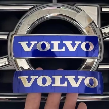 Шильдик табличка Volvo наклейка металлическая вольво синяя 115 мм 25 мм на знак