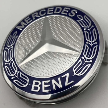 Колпачок на диски Mercedes A1704000025 75 мм 70 мм с кольцом синий герб мерседес заглушка