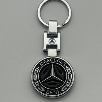 Брелок для ключів (мерседес) Mercedes-Benz чорний духсторонний малюнок