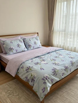 Постельное белье евро lavender хлопковое 200 х 220 фиолет 50 х 70