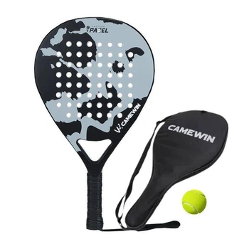 Ракетка для падел тенісу з чохлом та м`ячем Padel Camewin Gray-Black