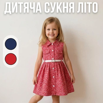 Детский летний сарафан для девочки Halis Kids с цветочным принтом 2 - 3 92 - 98 см красный