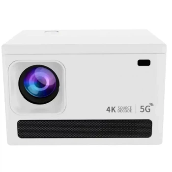 Портативний проектор 4K HD з Android 10 Wi-Fi Bluetooth для домашнього кінотеатру білий пластиковий