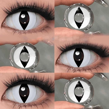 Білі контактні лінзи ELITE Lens кет крістал 2 шт