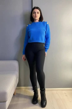 Лосини жіночі Lady Hurem 2116 утеплені дайвінг широкий пояс великі розміри 4XL чорні