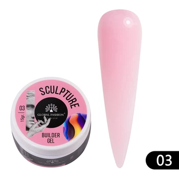 Скульптурный гель «SCULPTURE BUILDER GEL» Global Fashion № 03, 15 гр (Розовый)